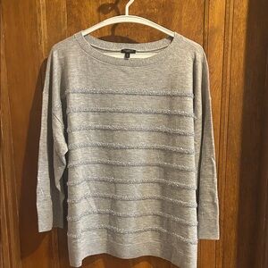 Talbots Light Gray Knit Top w/ silver detailing Size 2X Petite
